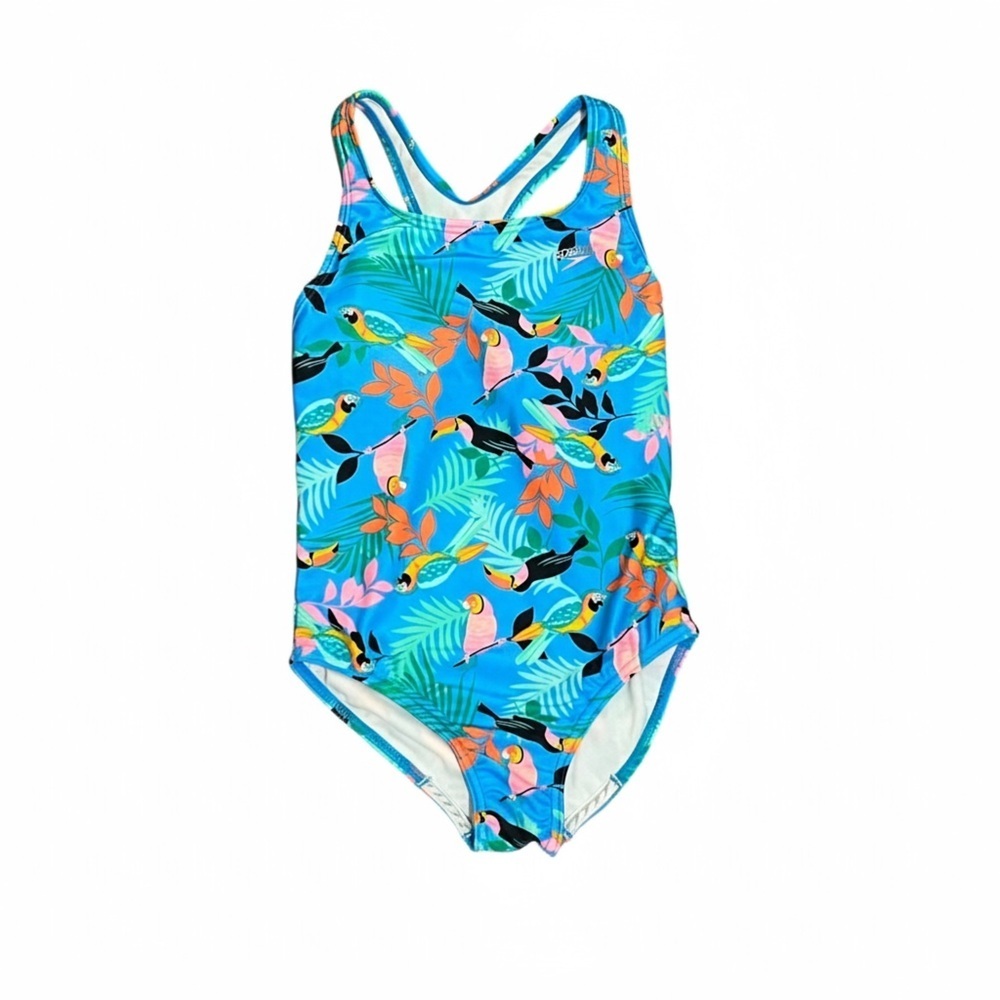 Speedo Kids One Piece Swimsuit Girls Size 10 Tropical
